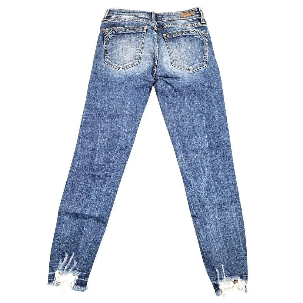 Buckle Black Ankle Skinny Jeans Womens Size 26 Blue Fit No 53 Frayed Hem Denim - Picture 2 of 9
